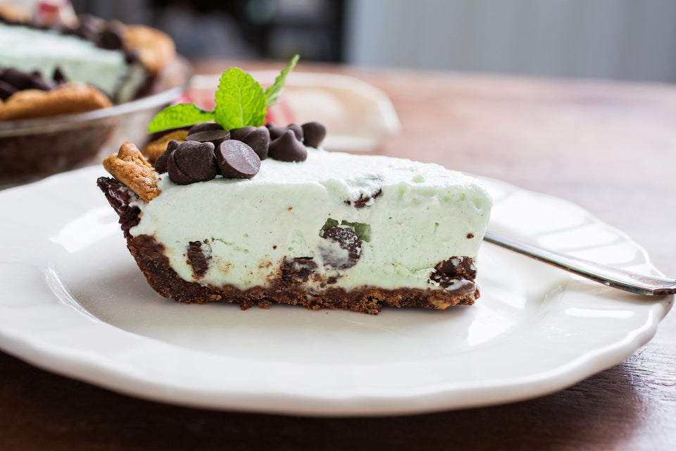 Mint Julep Chocolate Chip Icebox Pie